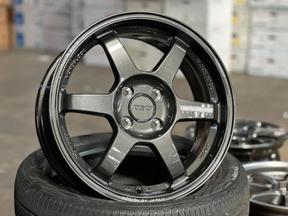 New 16X7 ET40 AOW Flow Formed TE37 Rim (4 wheel) Gloss Gunmetal 4X100