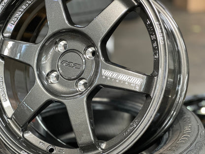 New 16X7 ET40 AOW Flow Formed TE37 Rim (4 wheel) Gloss Gunmetal 4X100