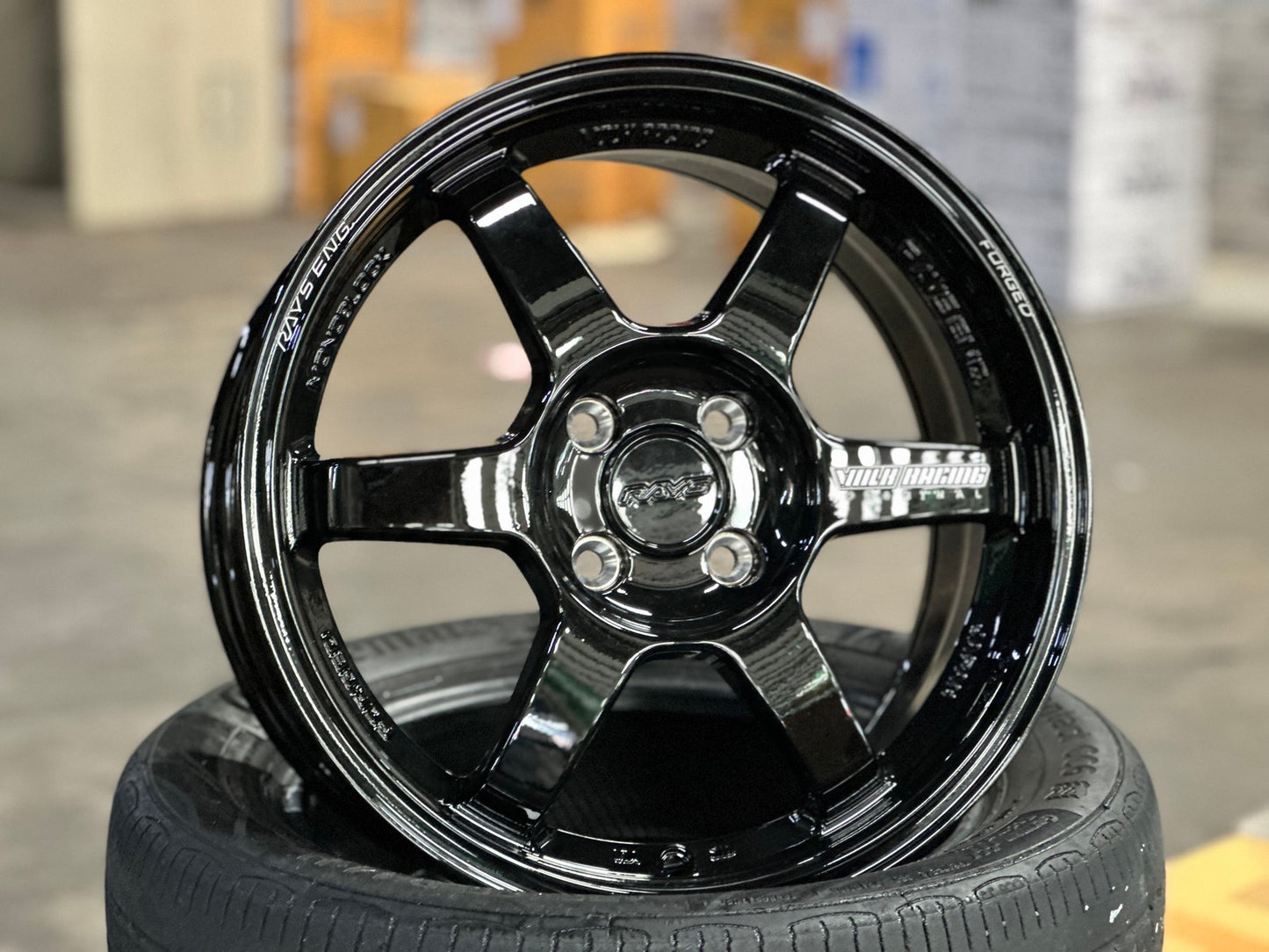 New 16X7 ET40 AOW Flow Formed TE37 Rim (4 wheel) Gloss Black 4X100
