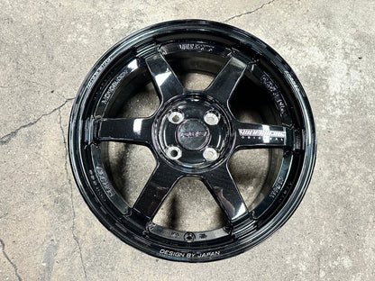 New 16X7 ET40 AOW Flow Formed TE37 Rim (4 wheel) Gloss Black 4X100