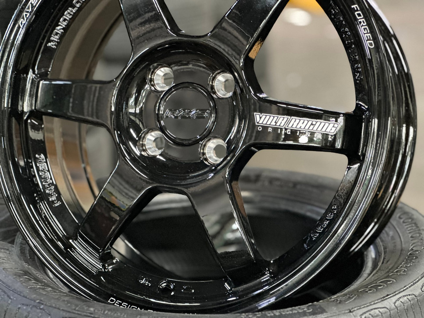 New 16X7 ET40 AOW Flow Formed TE37 Rim (4 wheel) Gloss Black 4X100