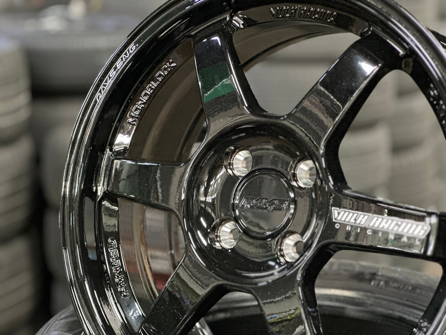 New 16X7 ET40 AOW Flow Formed TE37 Rim (4 wheel) Gloss Black 4X100