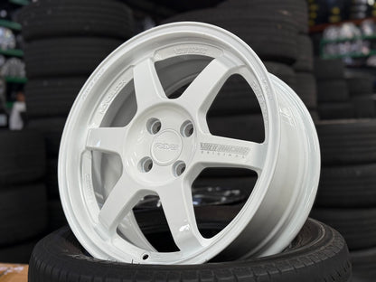 New 16X7 ET40 AOW Flow Formed TE37 Rim (4 wheel) Gloss White 4X100