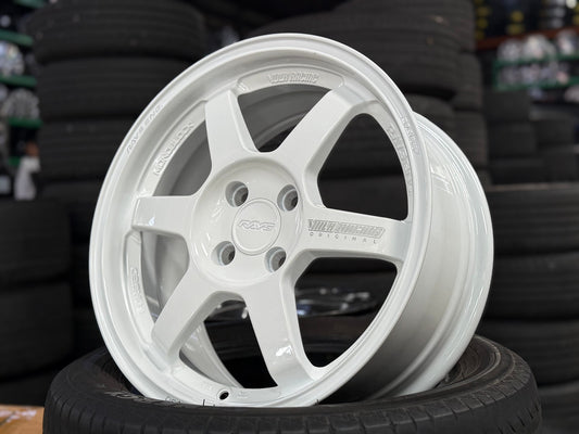 New 16X7 ET40 AOW Flow Formed TE37 Rim (4 wheel) Gloss White 4X100