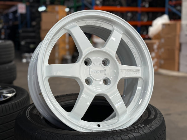 New 16X7 ET40 AOW Flow Formed TE37 Rim (4 wheel) Gloss White 4X100