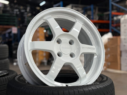 New 16X7 ET40 AOW Flow Formed TE37 Rim (4 wheel) Gloss White 4X100