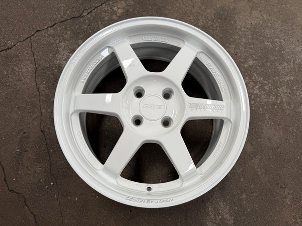 New 16X7 ET40 AOW Flow Formed TE37 Rim (4 wheel) Gloss White 4X100