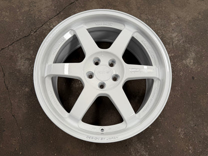 New 17X8 ET35 AOW Flow Formed TE37 Rim (4 wheel) Gloss White 5X100