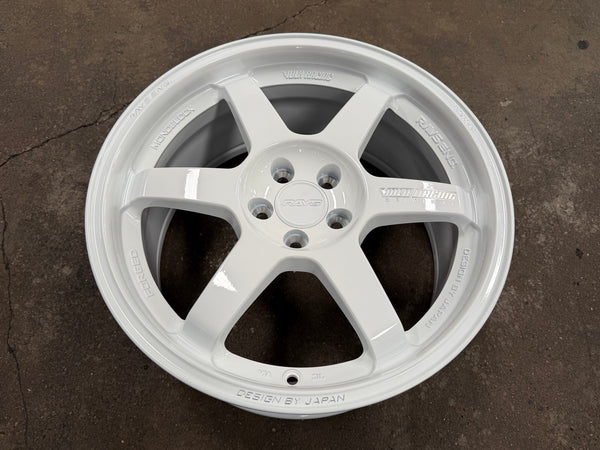 New 17X8 ET35 AOW Flow Formed TE37 Rim (4 wheel) Gloss White 5X100
