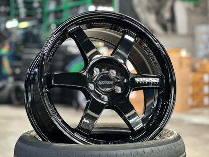 New 17X8 ET35 AOW Flow Formed TE37 Rim (4 wheel) Gloss Black 5X100