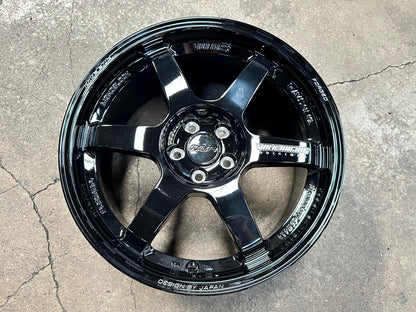 New 17X8 ET35 AOW Flow Formed TE37 Rim (4 wheel) Gloss Black 5X100