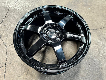 New 17X8 ET35 AOW Flow Formed TE37 Rim (4 wheel) Gloss Black 5X100