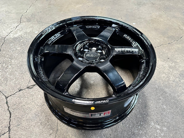 New 17X8 ET35 AOW Flow Formed TE37 Rim (4 wheel) Gloss Black 5X100