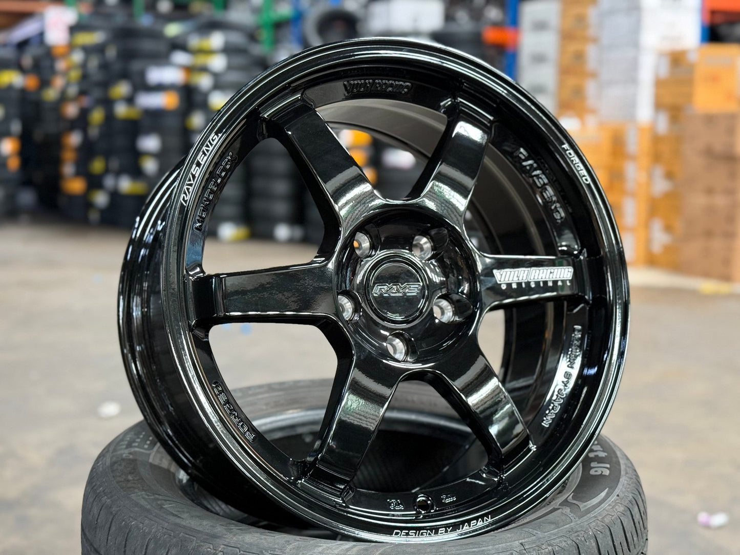 New 17X8 ET35 AOW Flow Formed TE37 Rim (4 wheel) Gloss Black 5X114.3