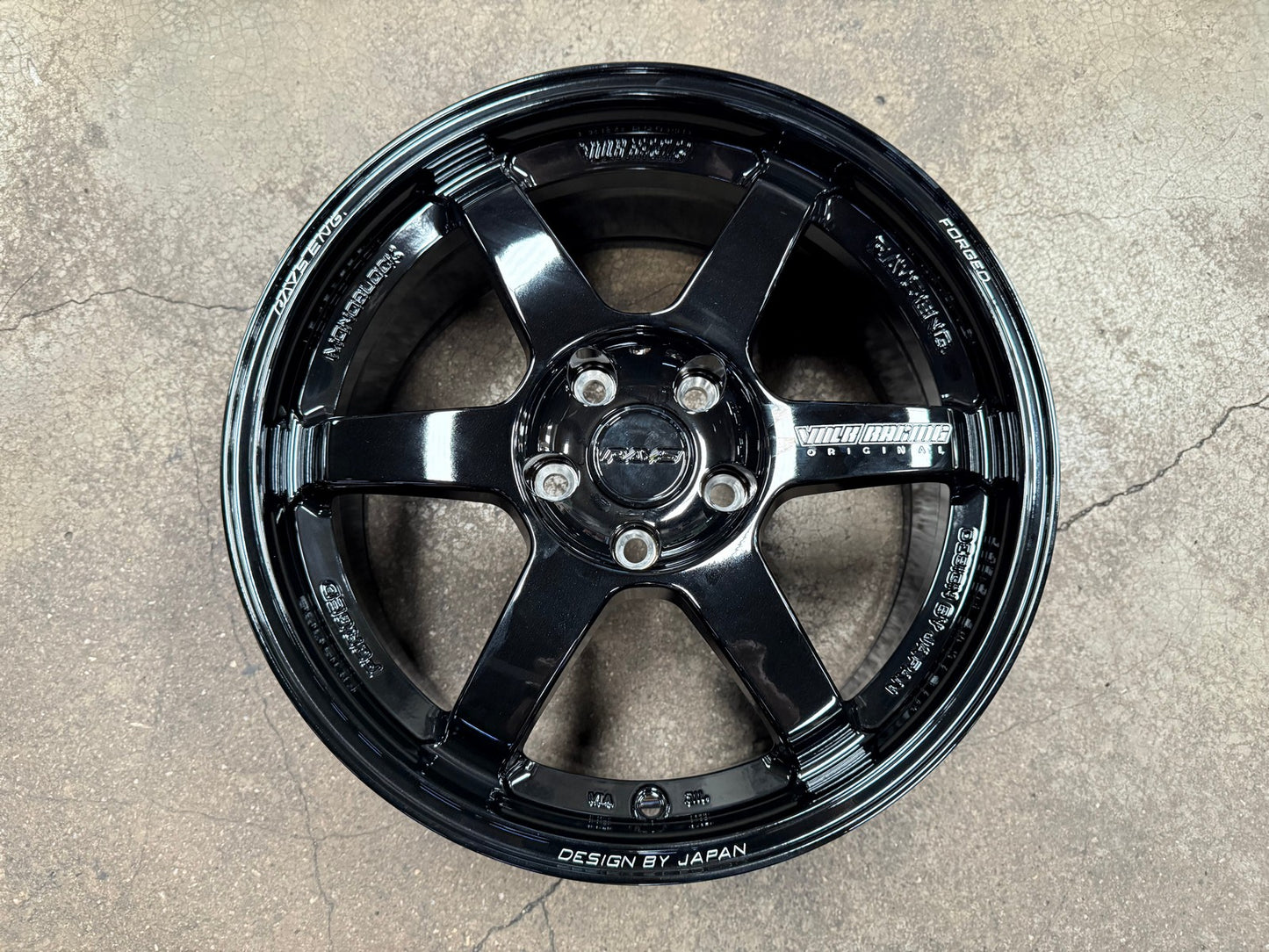 New 17X8 ET35 AOW Flow Formed TE37 Rim (4 wheel) Gloss Black 5X112