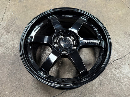 New 17X8 ET35 AOW Flow Formed TE37 Rim (4 wheel) Gloss Black 5X114.3