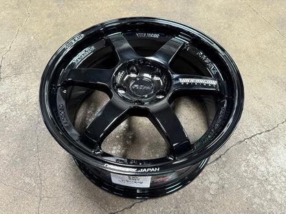 New 17X8 ET35 AOW Flow Formed TE37 Rim (4 wheel) Gloss Black 5X114.3