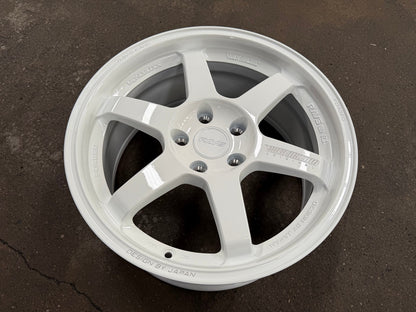 New 17X8 ET35 AOW Flow Formed TE37 Rim (4 wheel) Gloss White 5X112