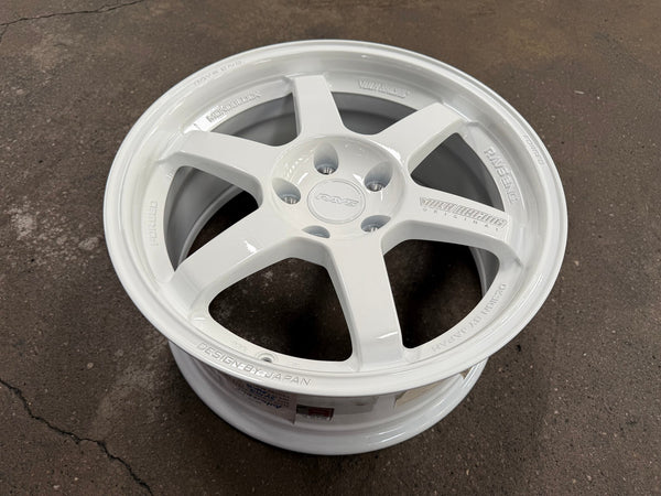 New 17X8 ET35 AOW Flow Formed TE37 Rim (4 wheel) Gloss White 5X112