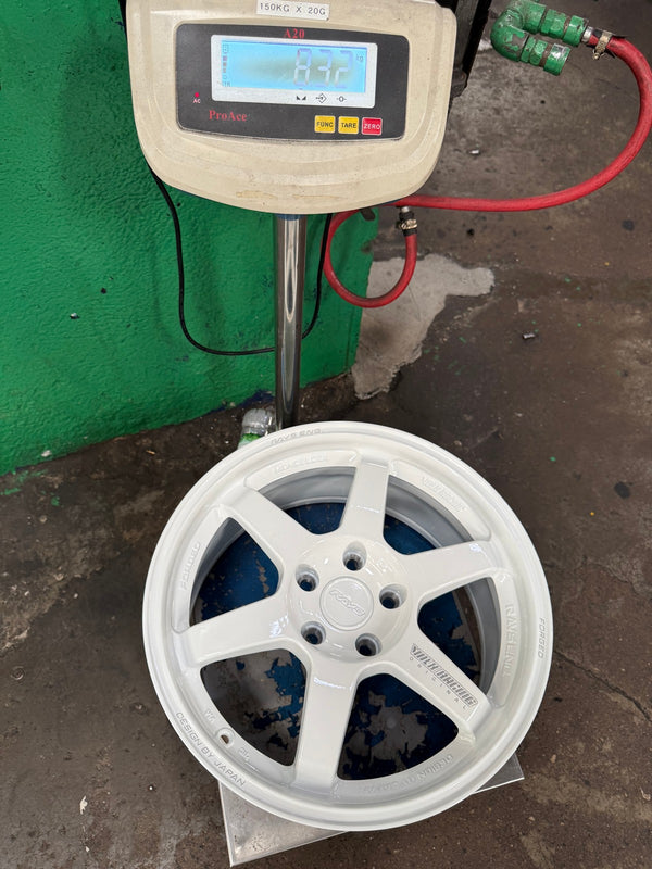 New 17X8 ET35 AOW Flow Formed TE37 Rim (4 wheel) Gloss White 5X114.3