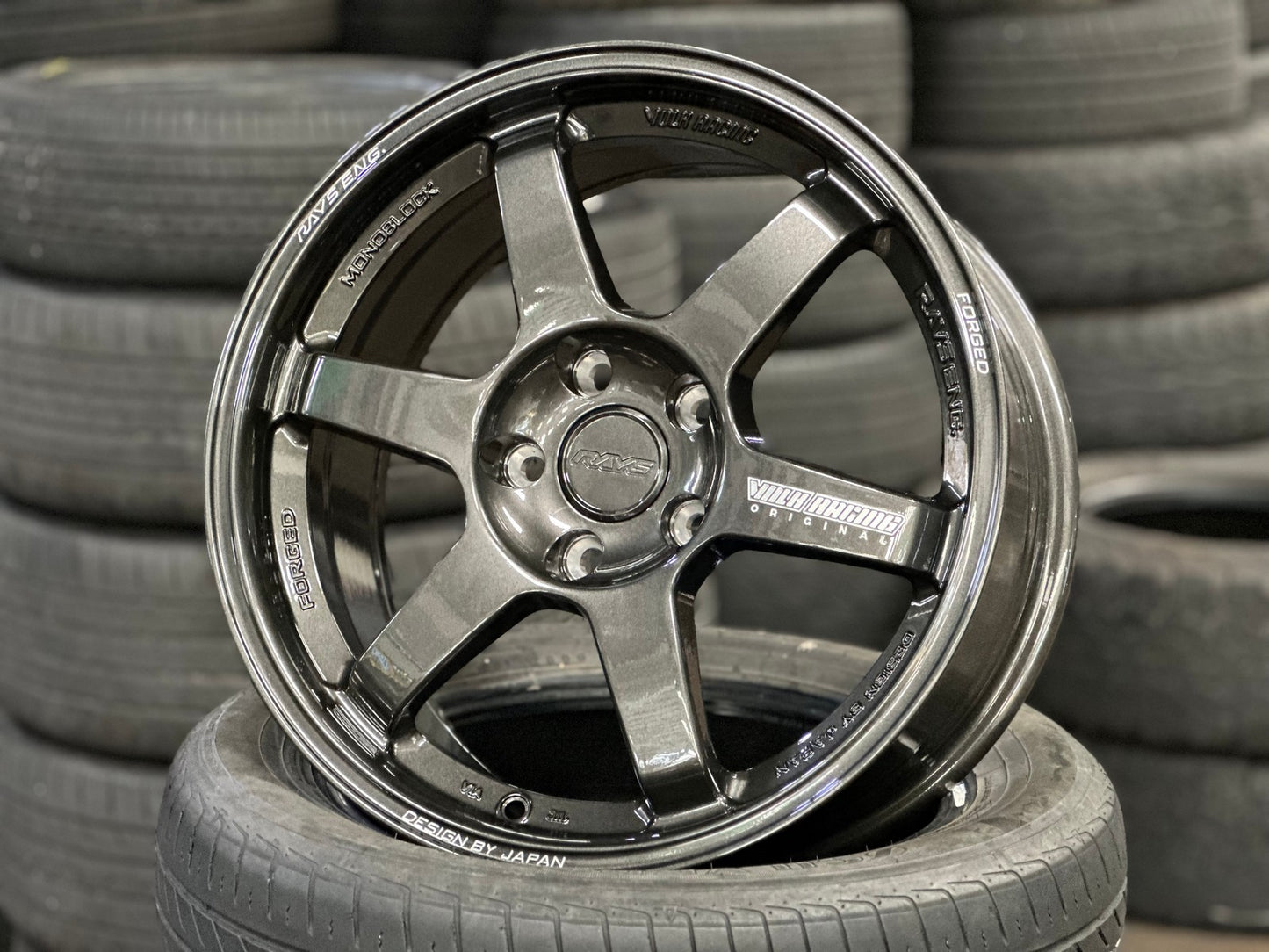 New 17X8 ET35 AOW Flow Formed TE37 Rim (4 wheel) Gloss Gunmetal 5X112