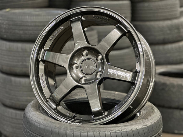 New 17X8 ET35 AOW Flow Formed TE37 Rim (4 wheel) Gloss Gunmetal 5X112