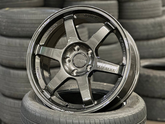 New 17X8 ET35 AOW Flow Formed TE37 Rim (4 wheel) Gloss Gunmetal 5X114.3