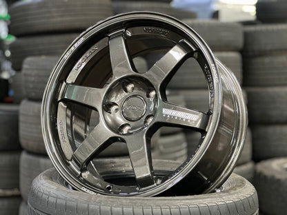 New 17X8 ET35 AOW Flow Formed TE37 Rim (4 wheel) Gloss Gunmetal 5X114.3