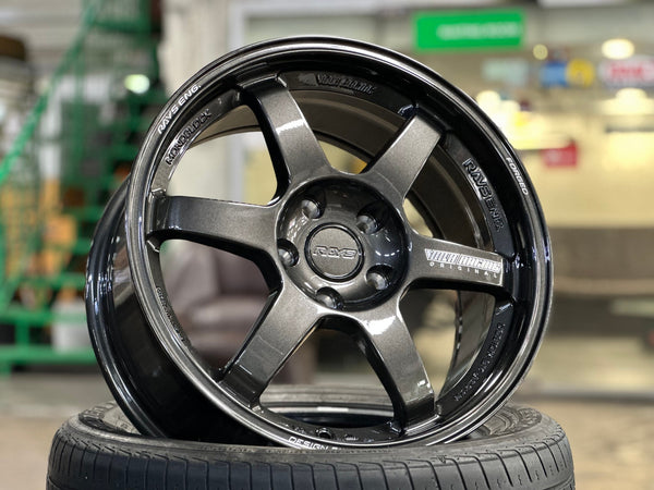 New 17X8 ET35 AOW Flow Formed TE37 Rim (4 wheel) Gloss Gunmetal 5X112