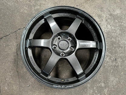 New 17X8 ET35 AOW Flow Formed TE37 Rim (4 wheel) Gloss Gunmetal 5X114.3