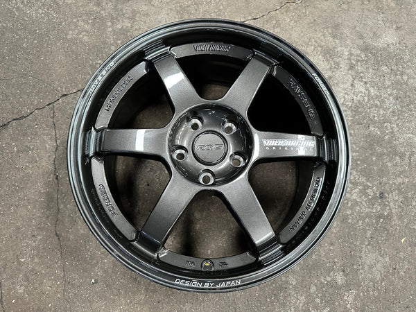 New 17X8 ET35 AOW Flow Formed TE37 Rim (4 wheel) Gloss Gunmetal 5X114.3