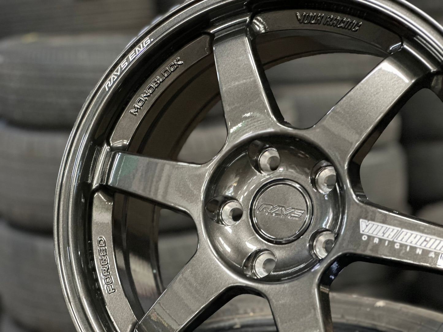 New 17X8 ET35 AOW Flow Formed TE37 Rim (4 wheel) Gloss Gunmetal 5X112