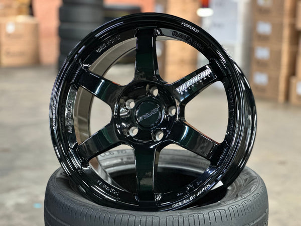 New 17X8.5 ET35 AOW Flow Formed TE37 Rim (4 wheel) Gloss Black 5X114.3