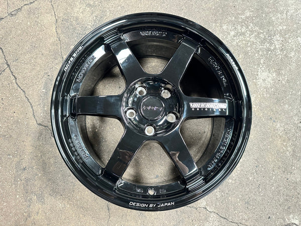 New 17X8.5 ET35 AOW Flow Formed TE37 Rim (4 wheel) Gloss Black 5X114.3