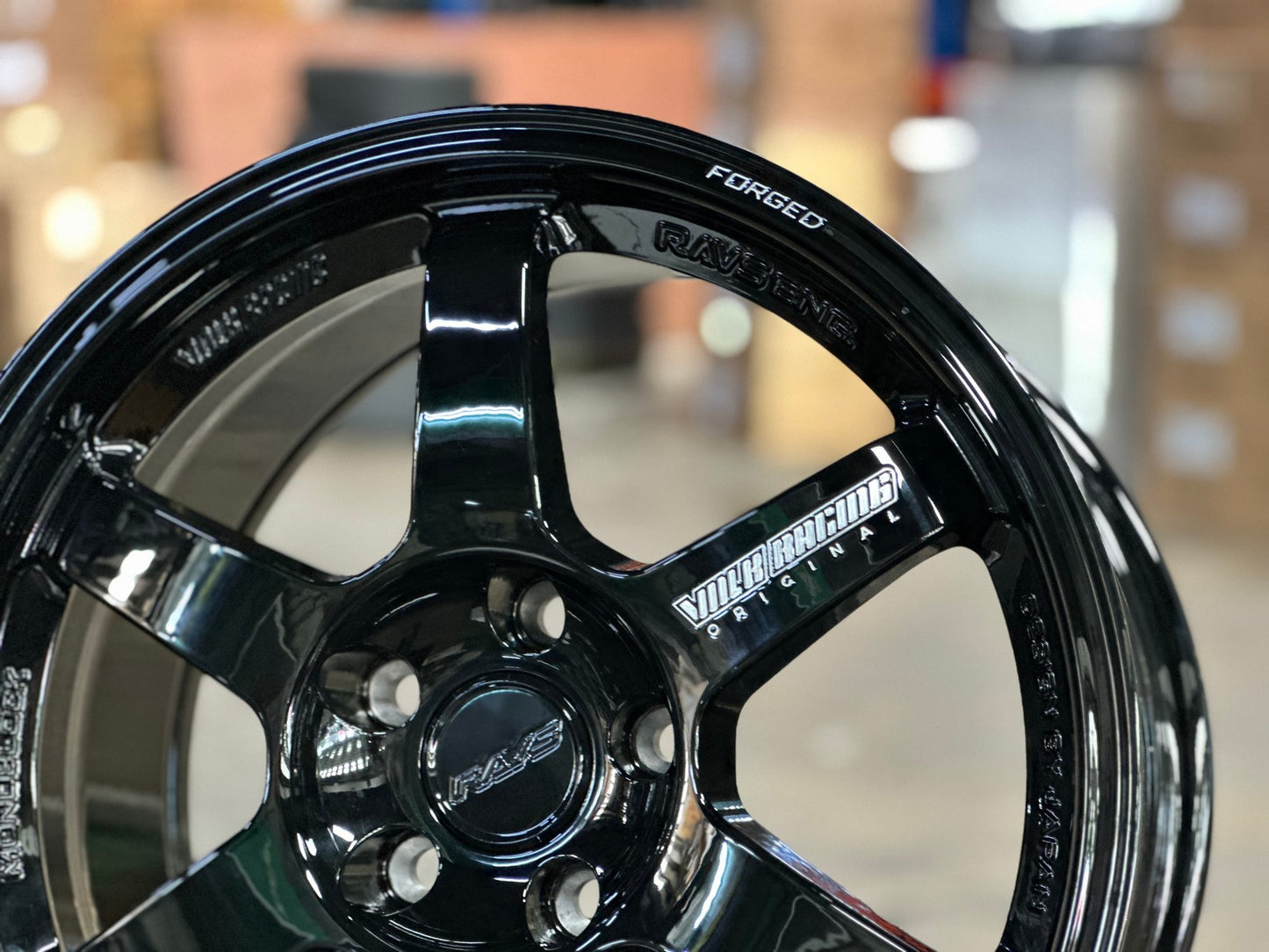 New 17X8.5 ET35 AOW Flow Formed TE37 Rim (4 wheel) Gloss Black 5X114.3