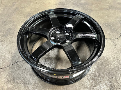 New 19X8.5 ET42 AOW Flow Formed TE37 SAGA Rim (4 wheel) Gloss Black 5X114.3
