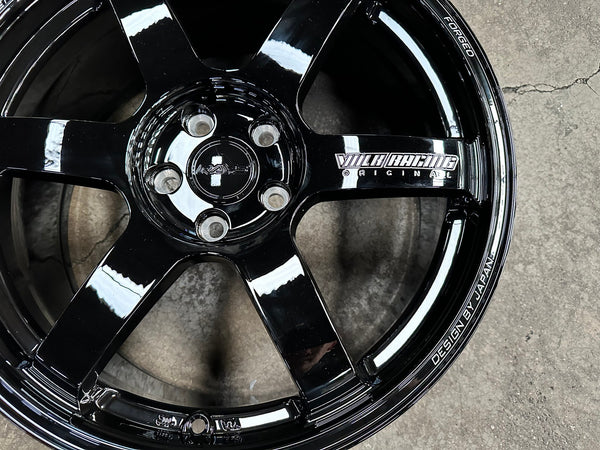 New 19X8.5 ET42 AOW Flow Formed TE37 SAGA Rim (4 wheel) Gloss Black 5X112