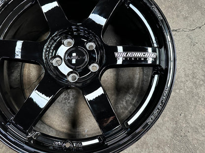 New 19X8.5 ET42 AOW Flow Formed TE37 SAGA Rim (4 wheel) Gloss Black 5X114.3