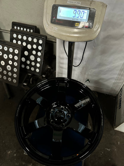 New 19X8.5 ET42 AOW Flow Formed TE37 SAGA Rim (4 wheel) Gloss Black 5X112