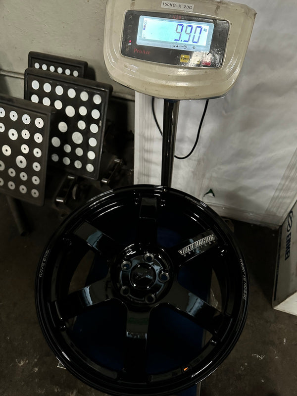 New 19X8.5 ET42 AOW Flow Formed TE37 SAGA Rim (4 wheel) Gloss Black 5X112