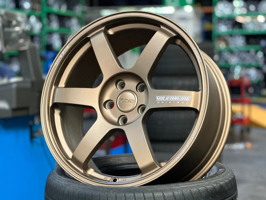 New 19X8.5 ET42 AOW Flow Formed TE37 SAGA Rim (4 wheel) Matt Bronze 5X112