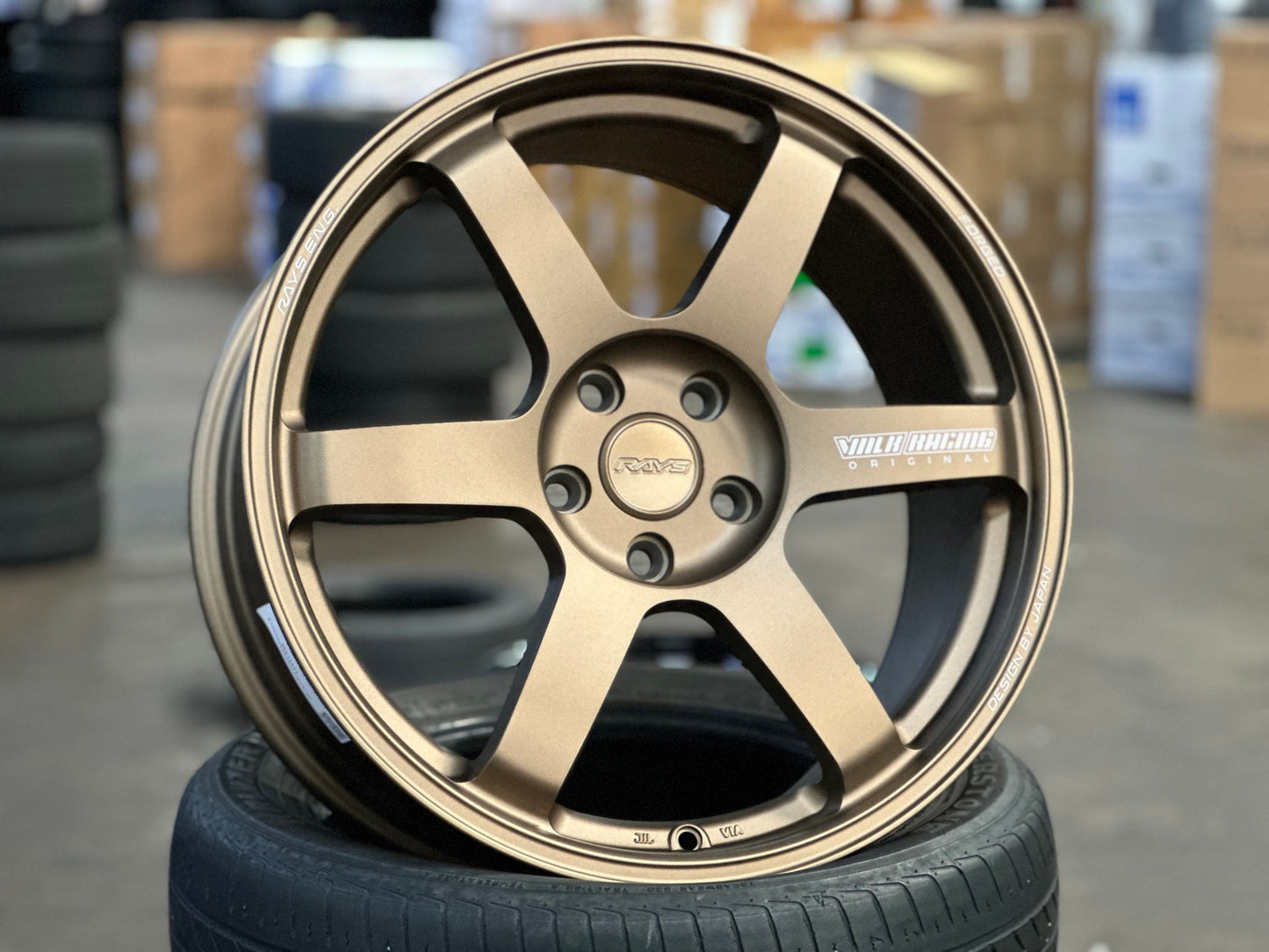 New 19X8.5 ET42 AOW Flow Formed TE37 SAGA Rim (4 wheel) Matt Bronze 5X112