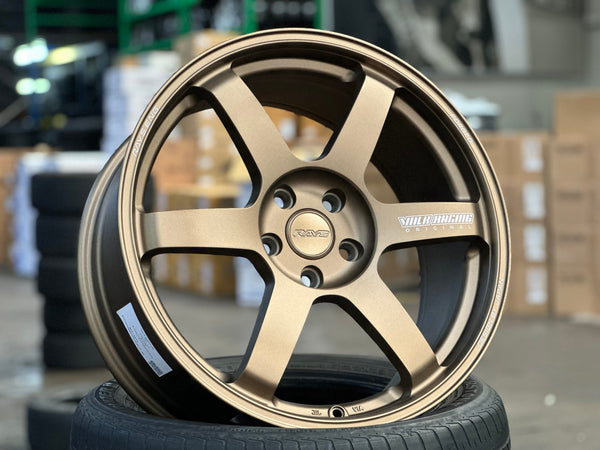 New 19X8.5 ET42 AOW Flow Formed TE37 SAGA Rim (4 wheel) Matt Bronze 5X112