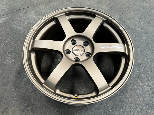 New 19X8.5 ET42 AOW Flow Formed TE37 SAGA Rim (4 wheel) Matt Bronze 5X112