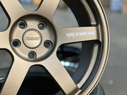 New 19X8.5 ET42 AOW Flow Formed TE37 SAGA Rim (4 wheel) Matt Bronze 5X114.3