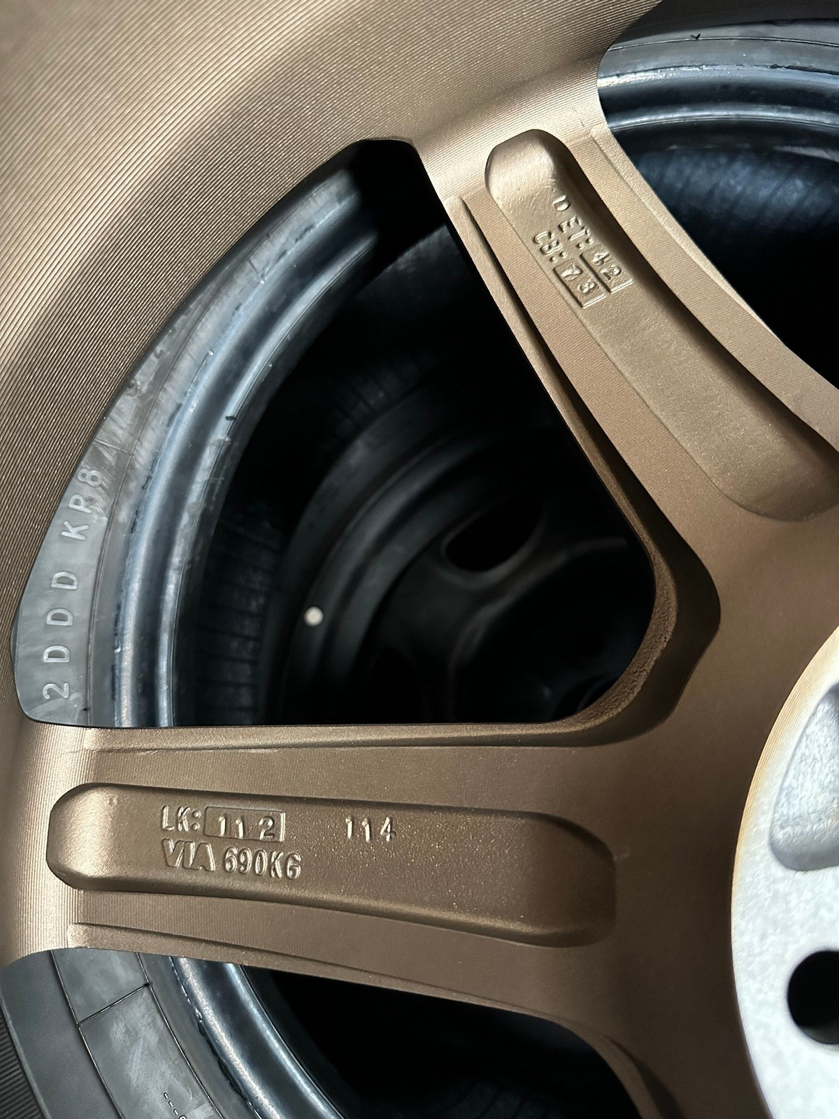 New 19X8.5 ET42 AOW Flow Formed TE37 SAGA Rim (4 wheel) Matt Bronze 5X112