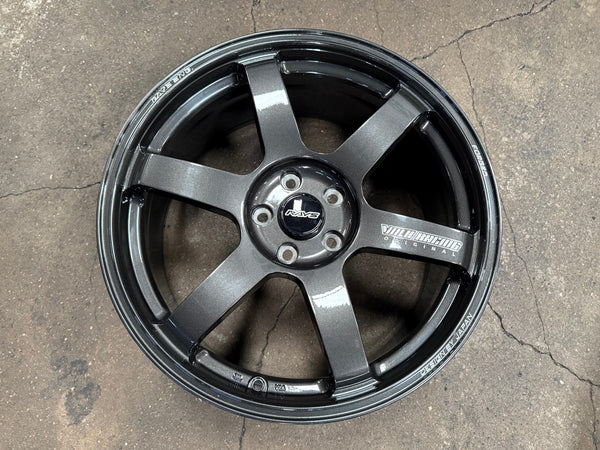 New 19X8.5 ET42 AOW Flow Formed TE37 SAGA Rim (4 wheel) Dark Gunmetal 5X114.3