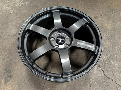 New 19X8.5 ET42 AOW Flow Formed TE37 SAGA Rim (4 wheel) Dark Gunmetal 5X112