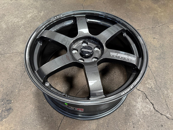 New 19X8.5 ET42 AOW Flow Formed TE37 SAGA Rim (4 wheel) Dark Gunmetal 5X114.3