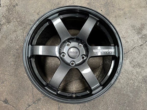New 18X9.5 ET44 AOW Flow Formed TE37 SAGA Rim (4 wheel) Dark Gunmetal 5X120